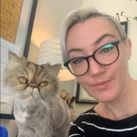 Amanda Beardsley with a cat